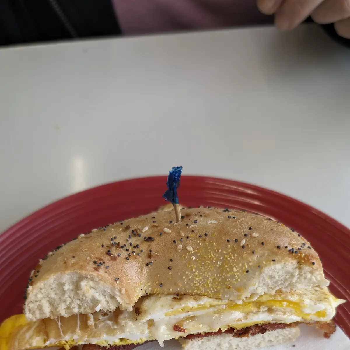 Bacon Egg and Cheese on an Everything Bagel