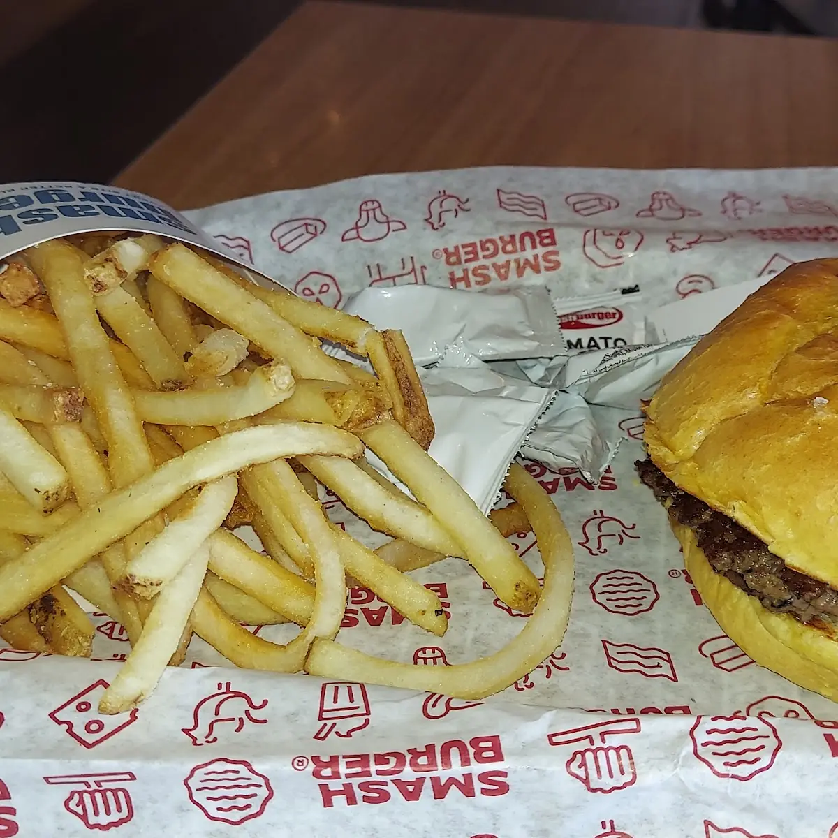 Smashed Burger and Fries
