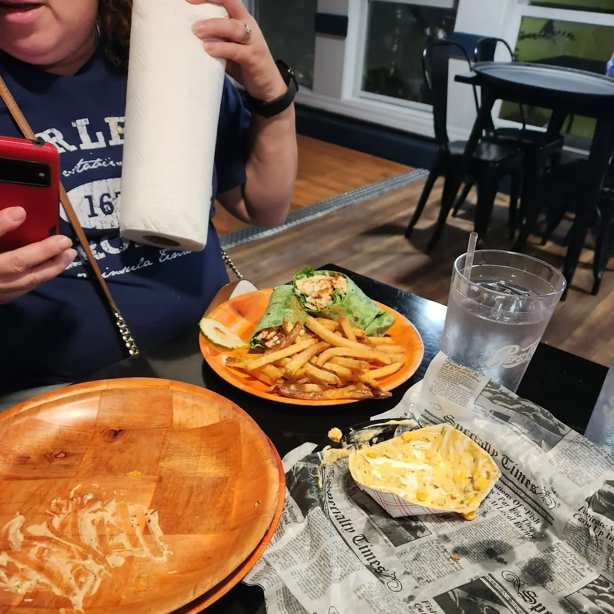 Chicken Wrap and Mac and Cheese