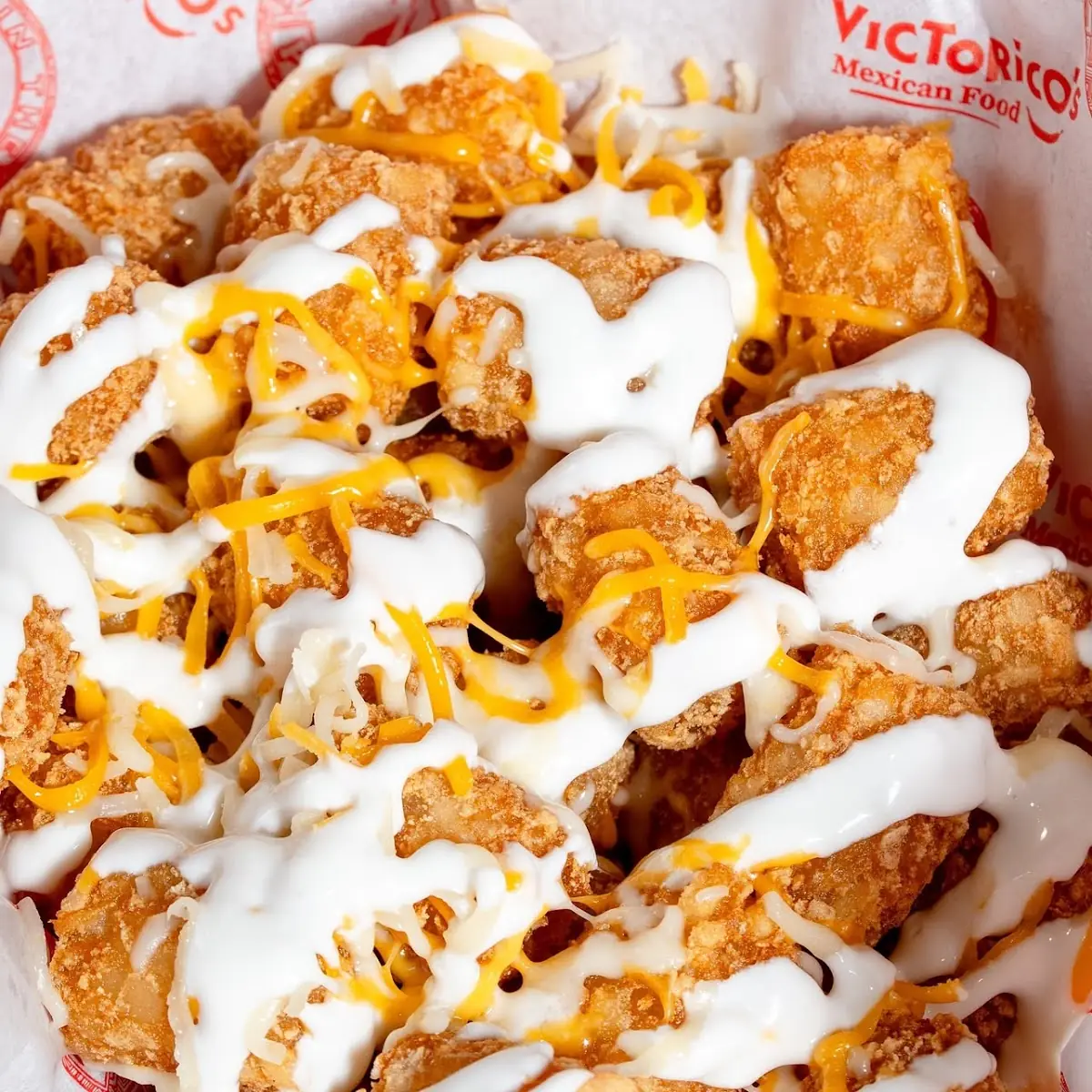 VIC's Tots with Sour Cream & Cheese