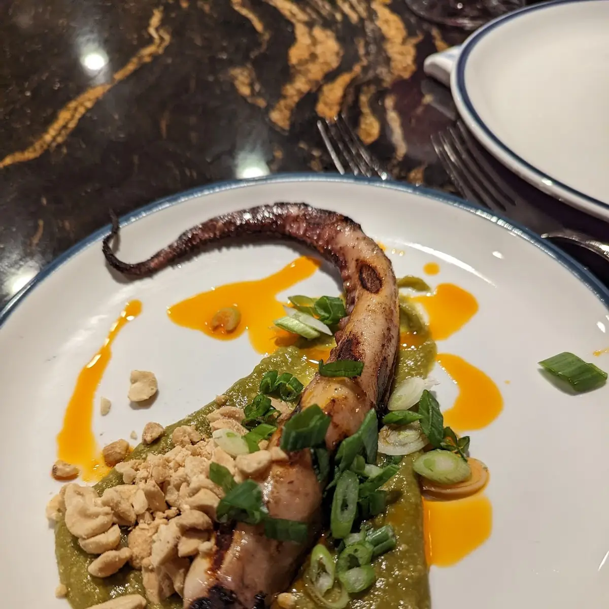 Grilled Octopus Green Romesco