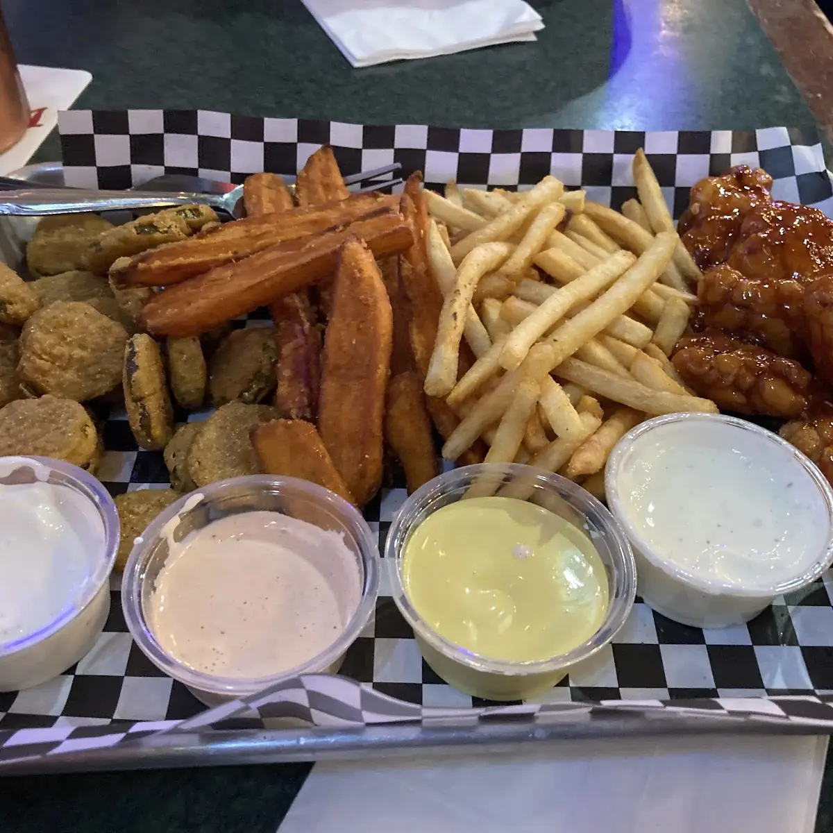 Buffalo Wings and Fried Pickles