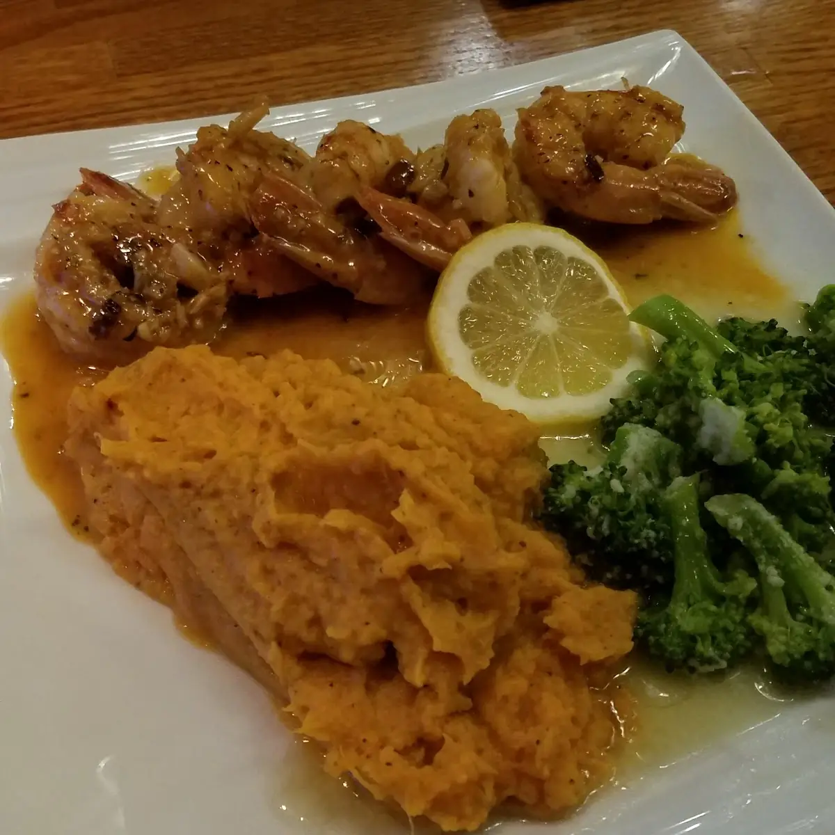 Shrimp and Mashed Sweet Potato