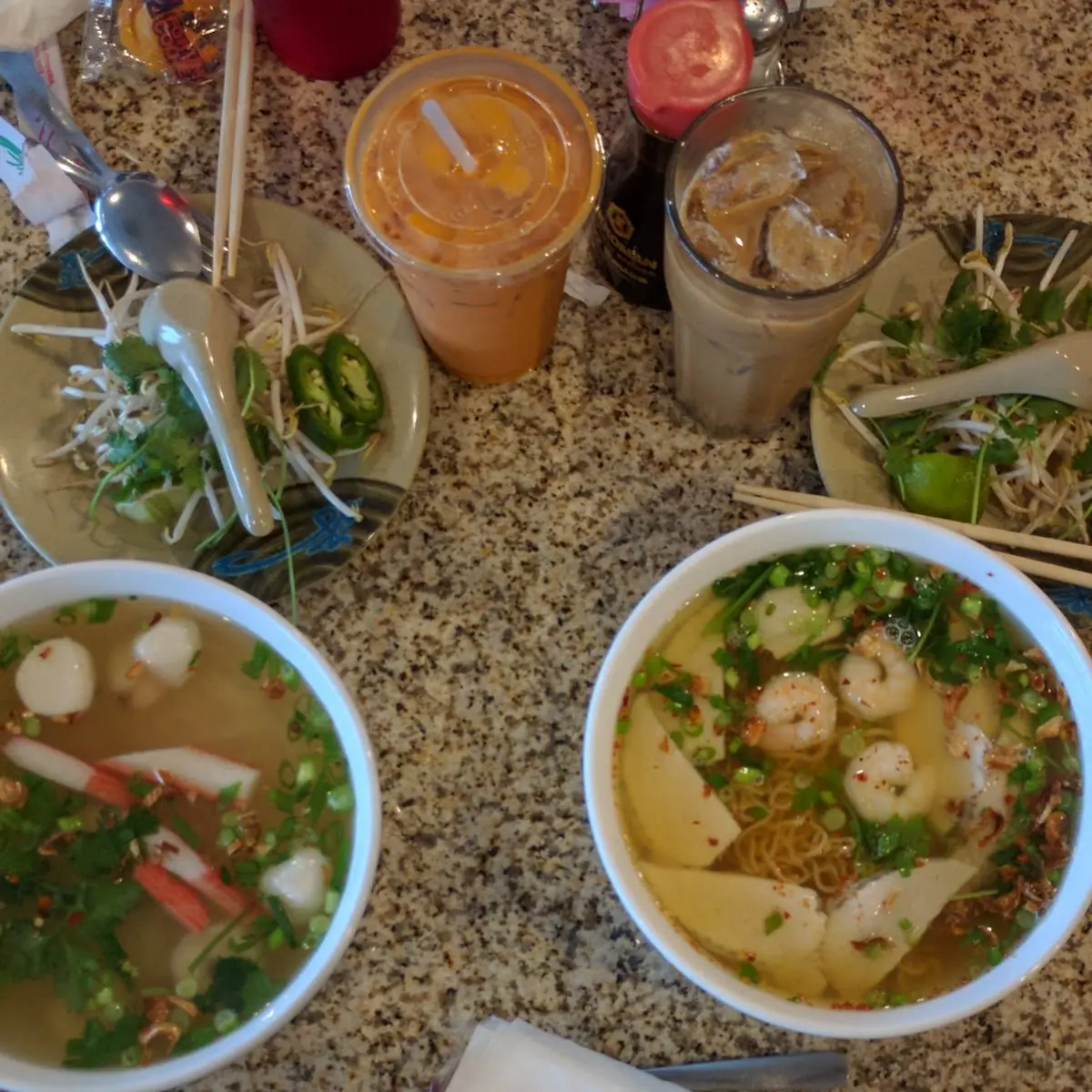 Rice Noodle Soup with Seafood