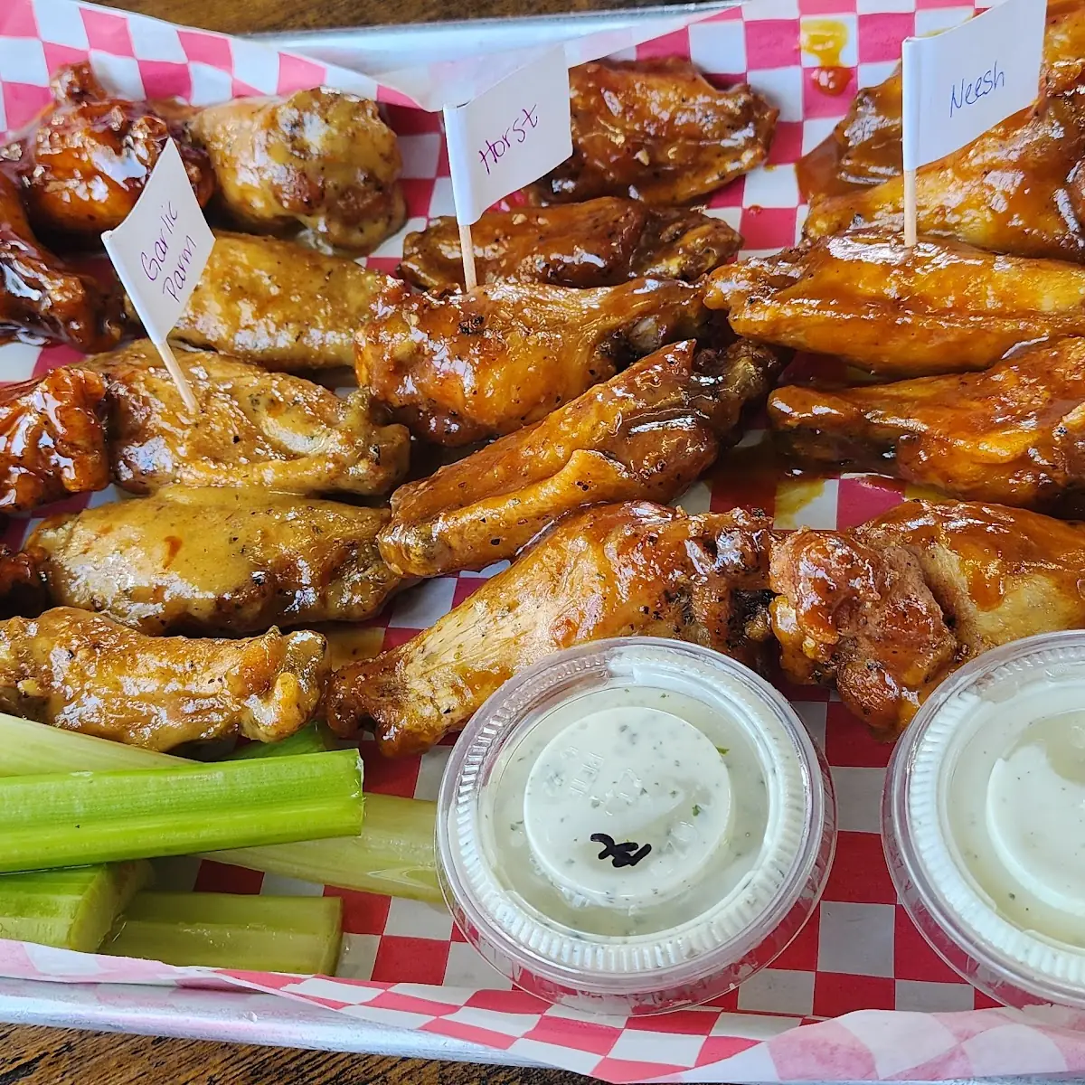 Spicy Buffalo Wings and Celery Sticks
