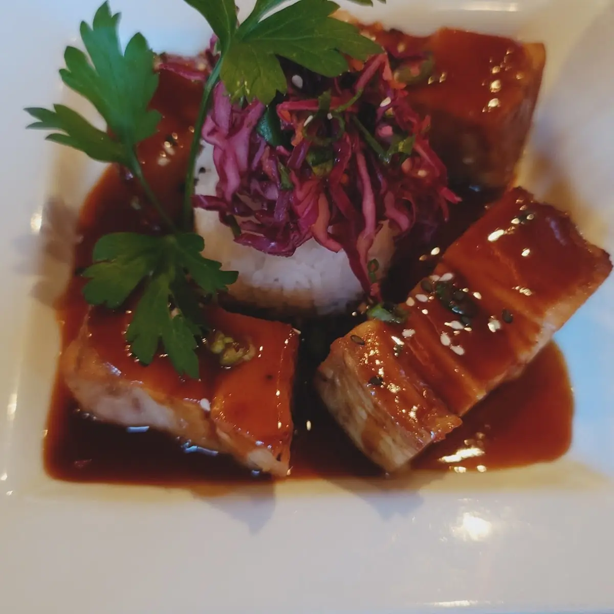 Braised Maple Glazed Pork Belly