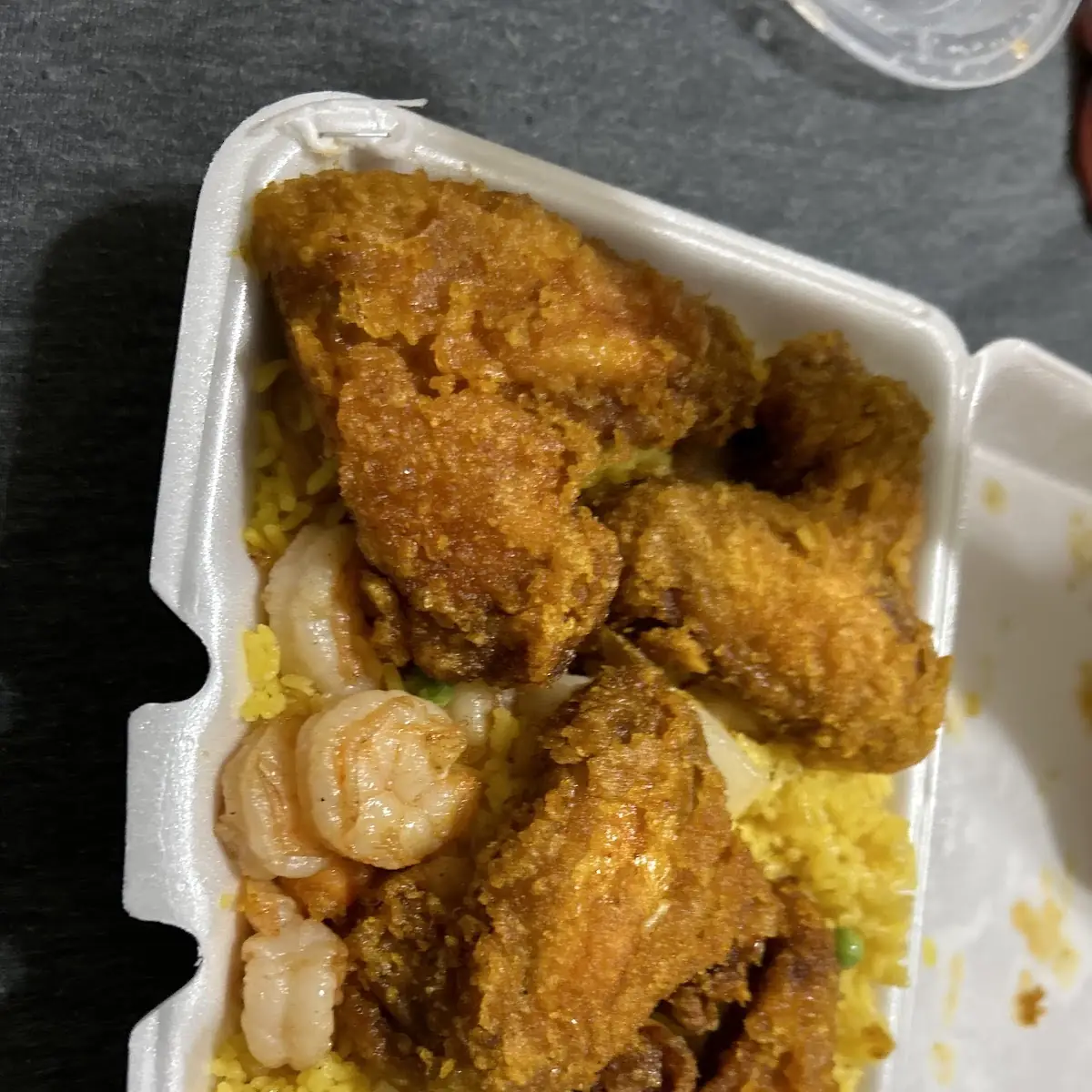 Shrimp Fried Rice Chicken Wings Dinner