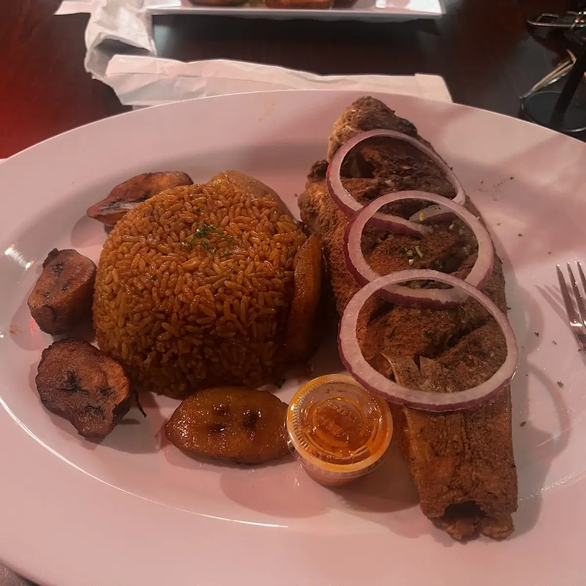 Fried Red Snapper Jollof Rice