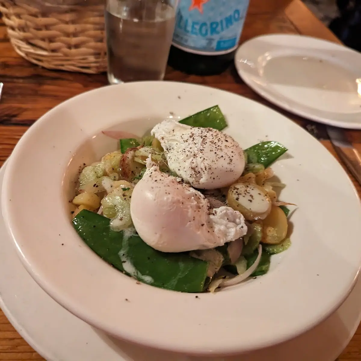 Poached Eggs and Sugar Snap Peas