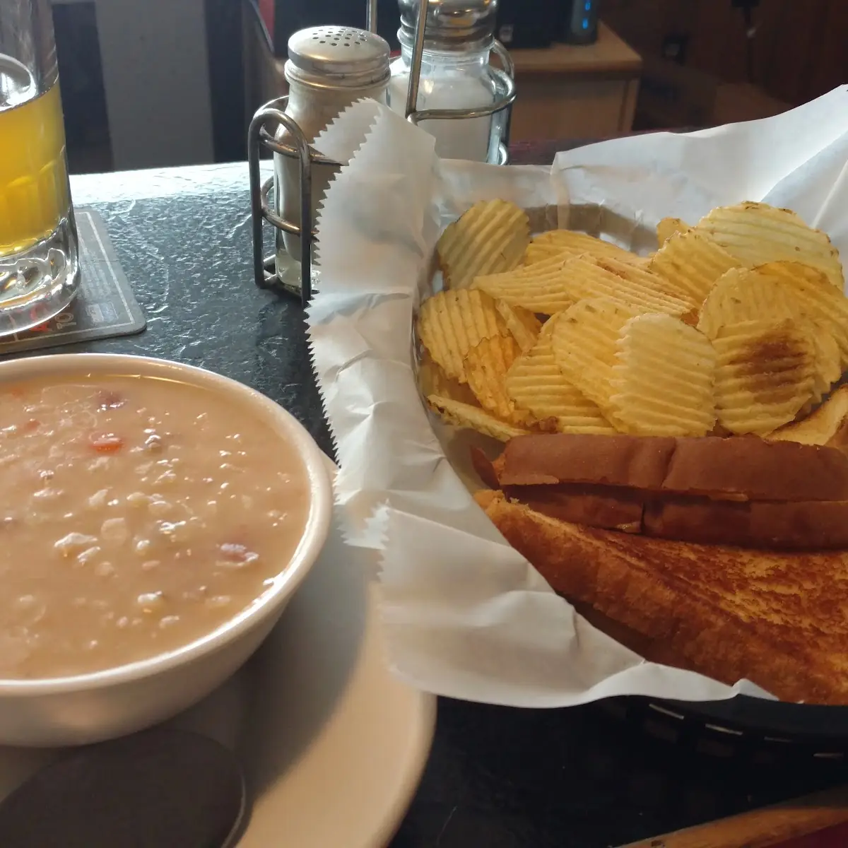 Bean Soup and Grilled Cheese