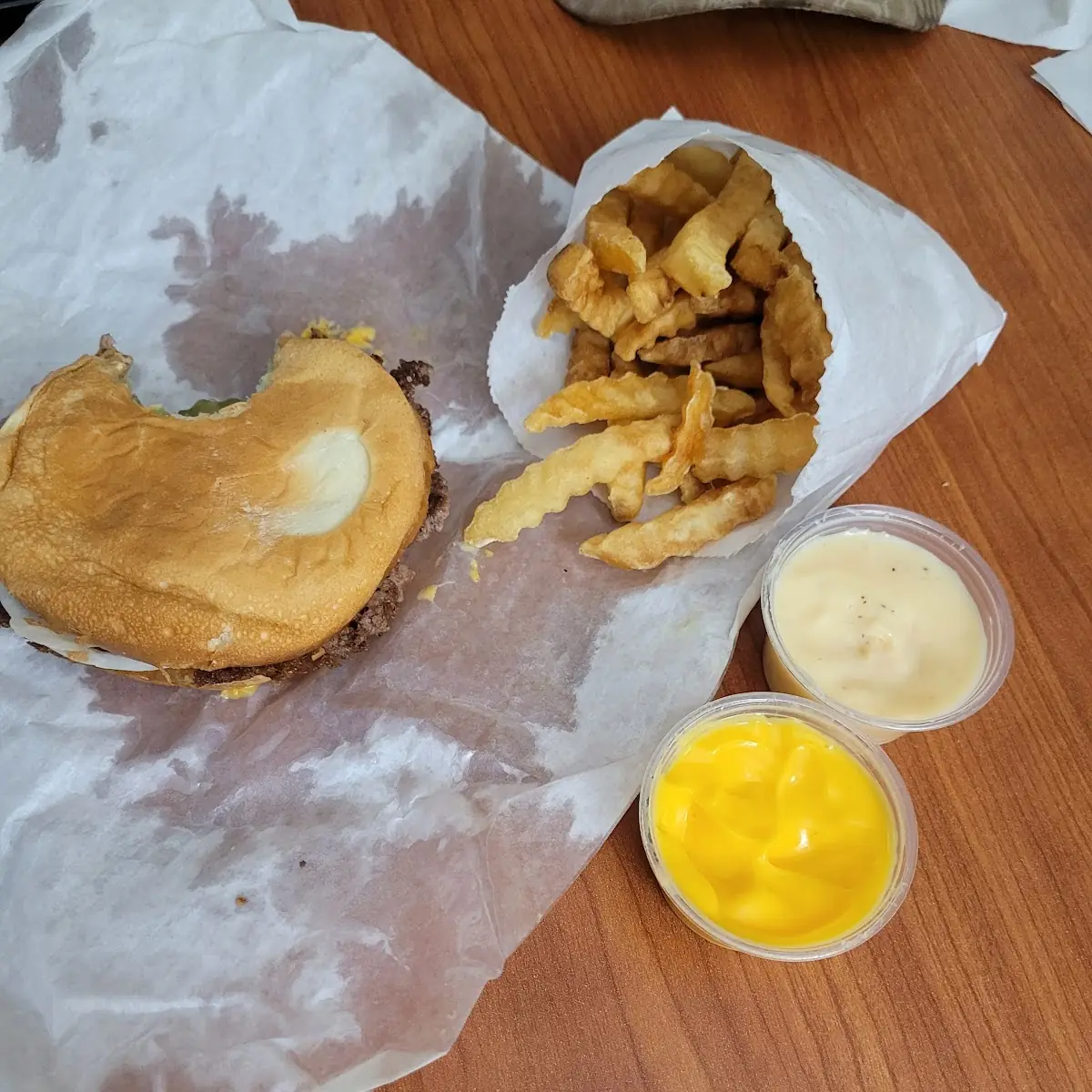 Double Cheeseburger and Cheese Fries