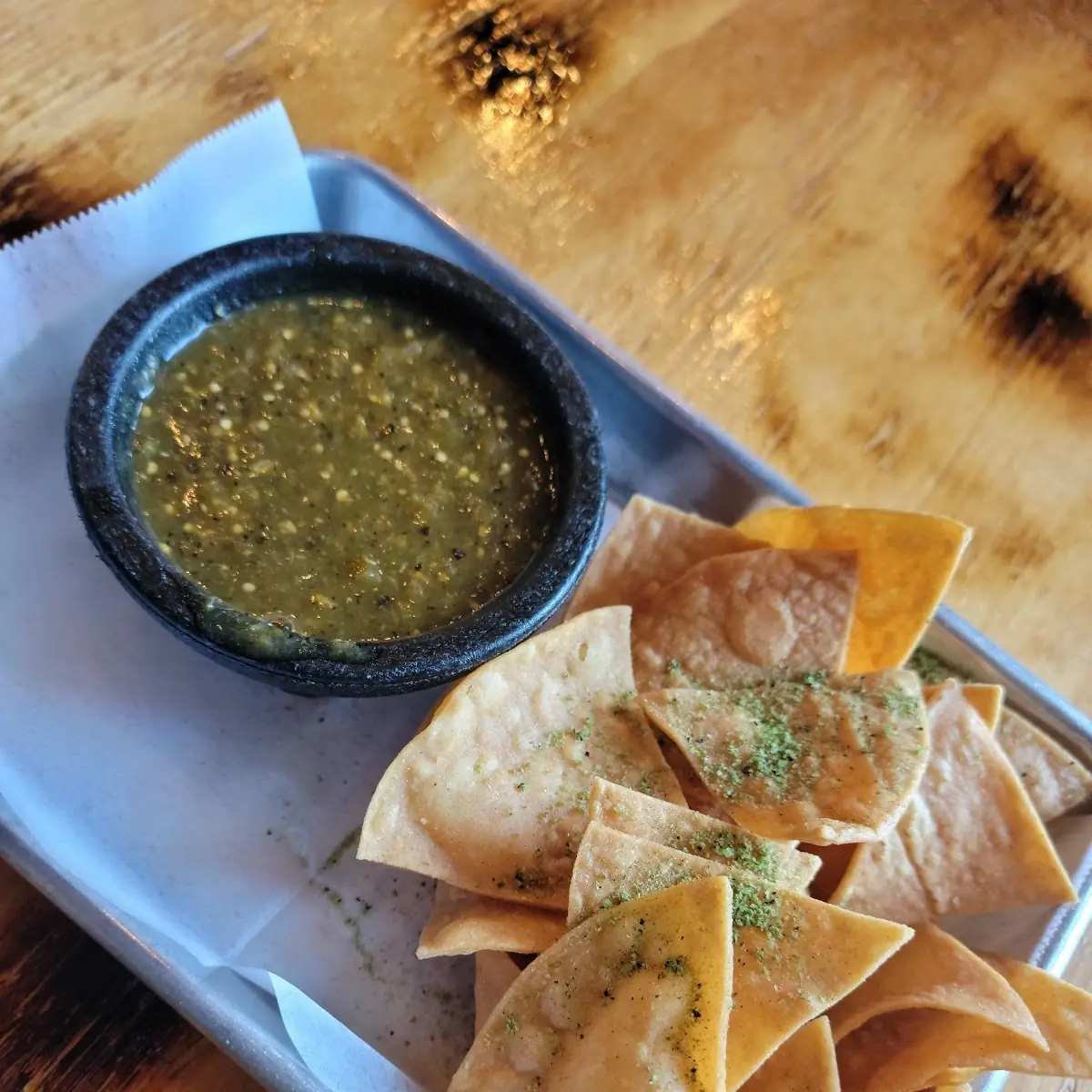 Tortilla Chips with Salsa Verde