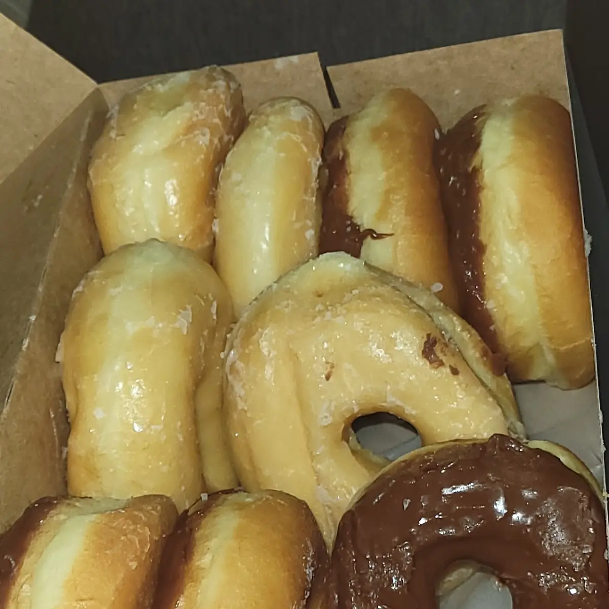 Regular Glazed and Chocolate Glazed