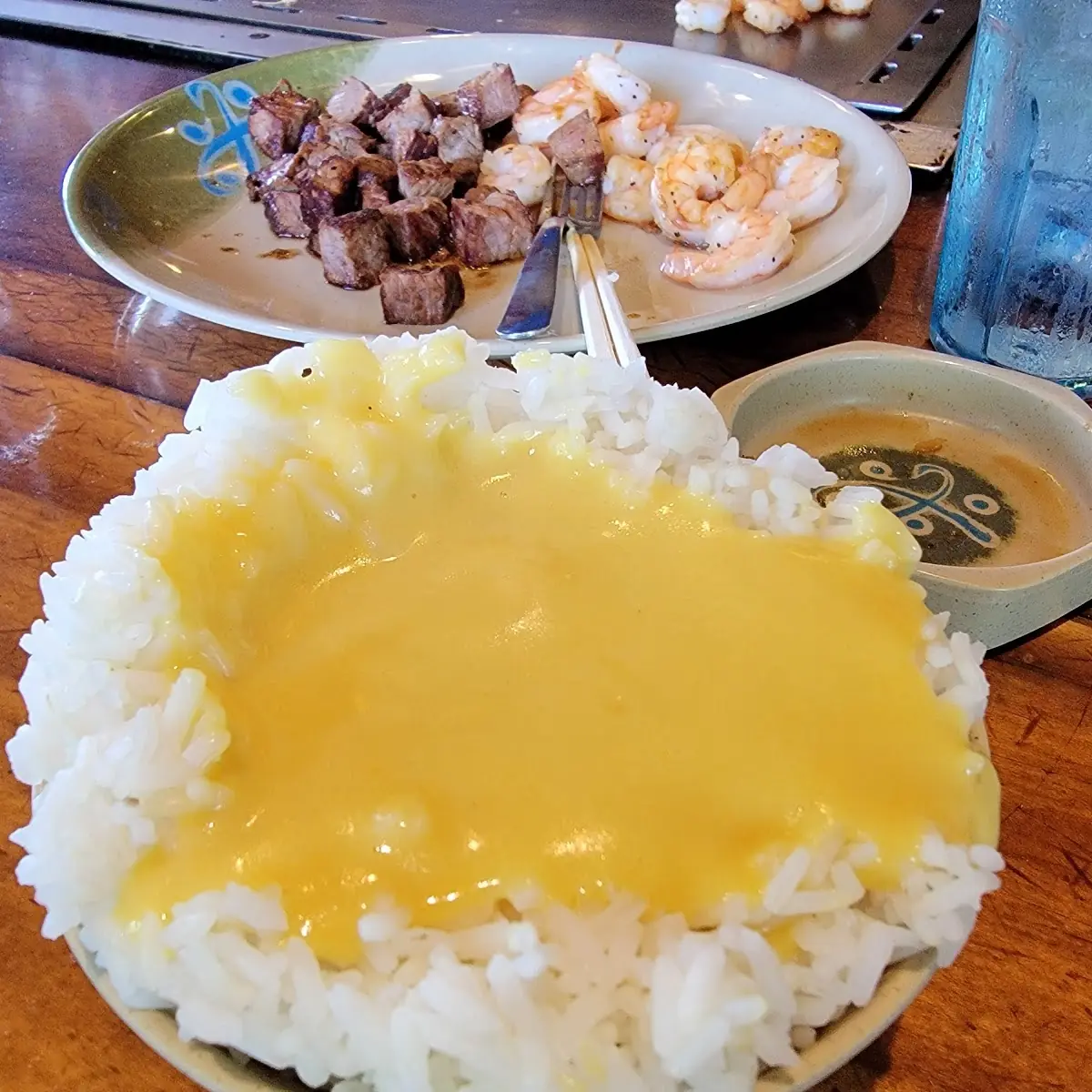 Steamed Rice with Yellow Sauce