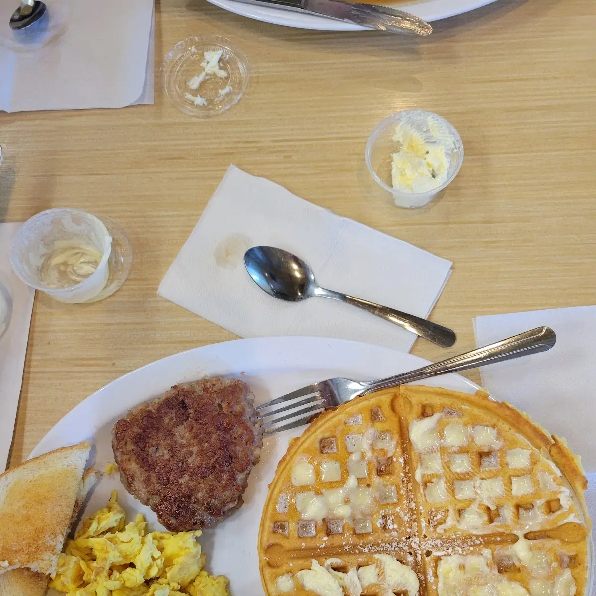 Sausage Egg and Waffle