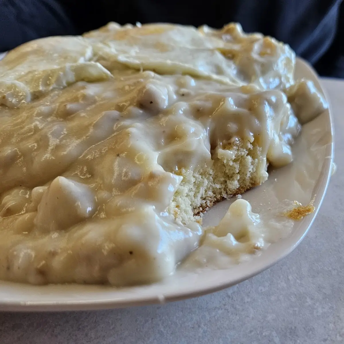 Half and Half Biscuits and Hash Browns with Gravy