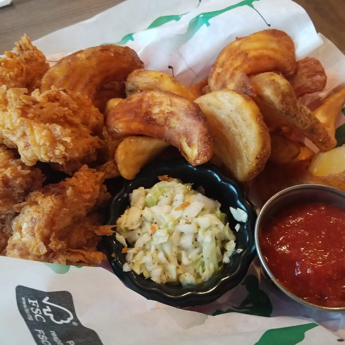 Fried Shrimp and Sidewinder Fries
