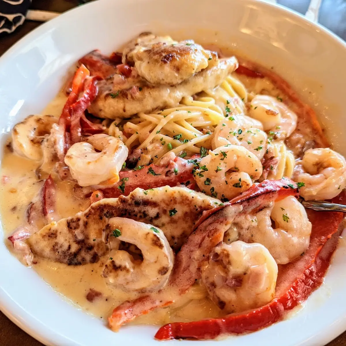 Chicken E Shrimp Carbonara