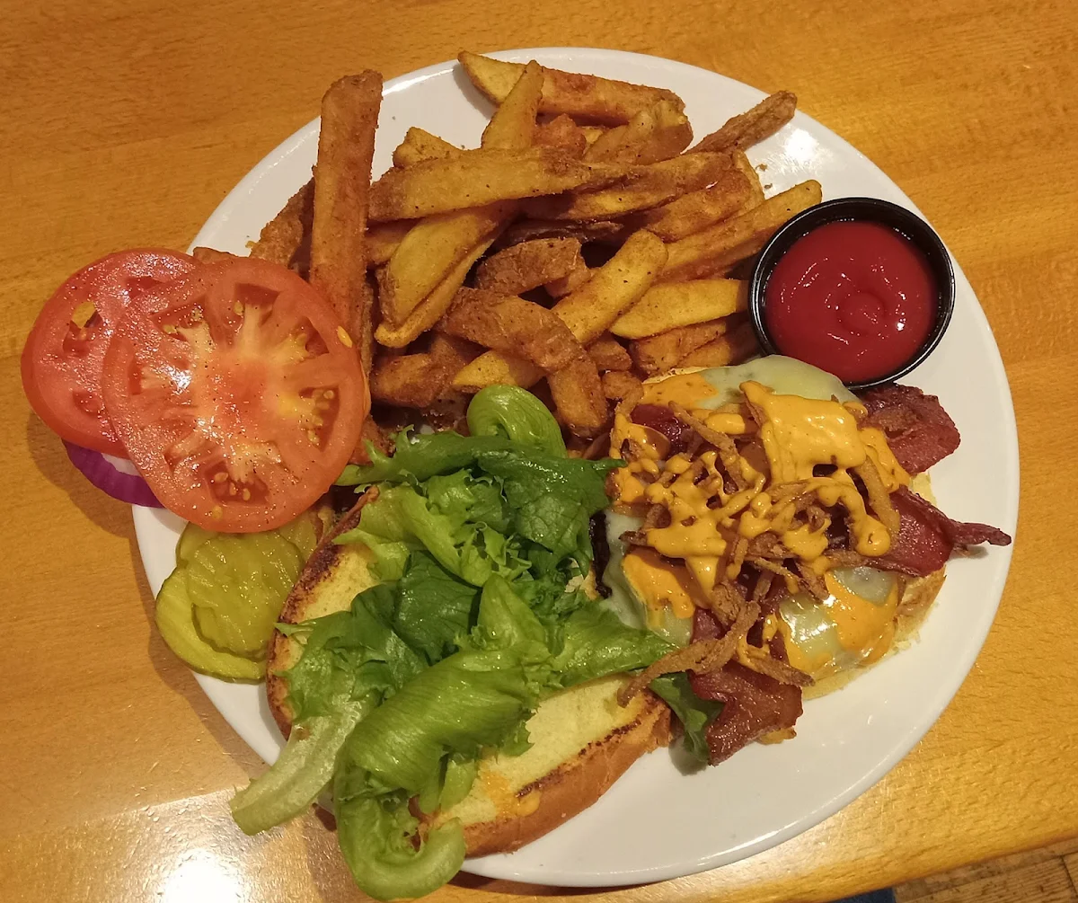 Burger with Cajun Fries