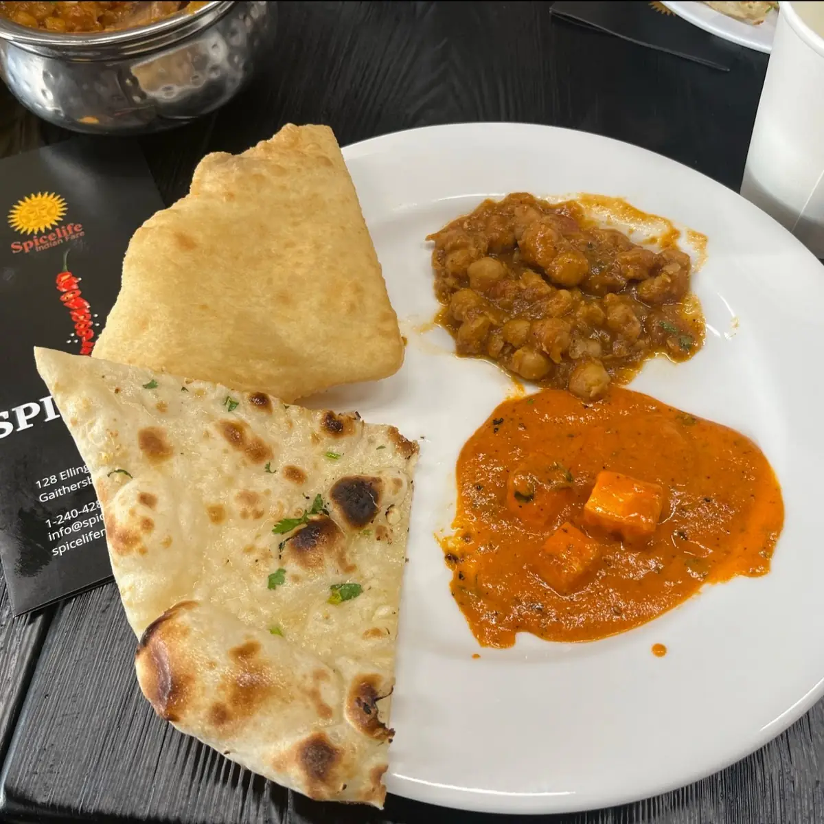 Paneer Tikka Masala and Garlic Naan