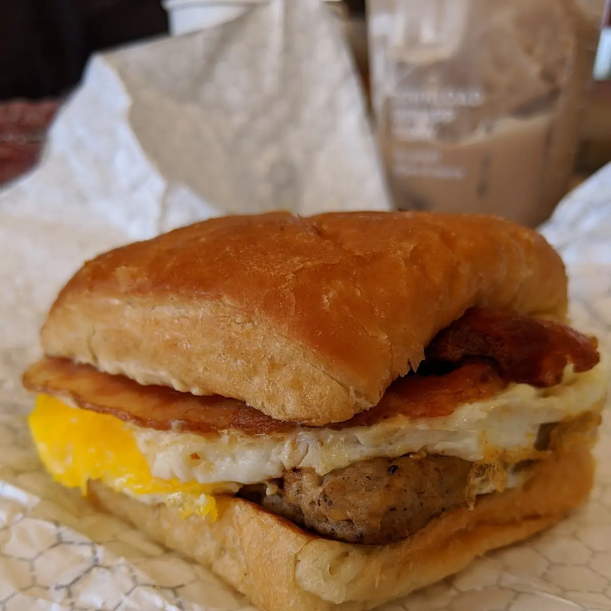 Bacon and Sausage Biscuit
