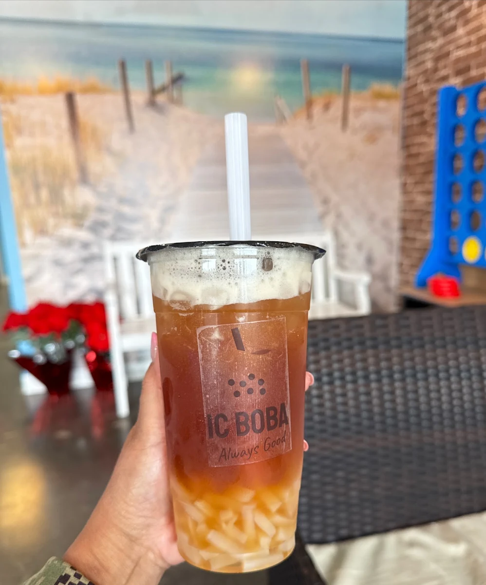 Peach Black Tea with Lychee Jelly