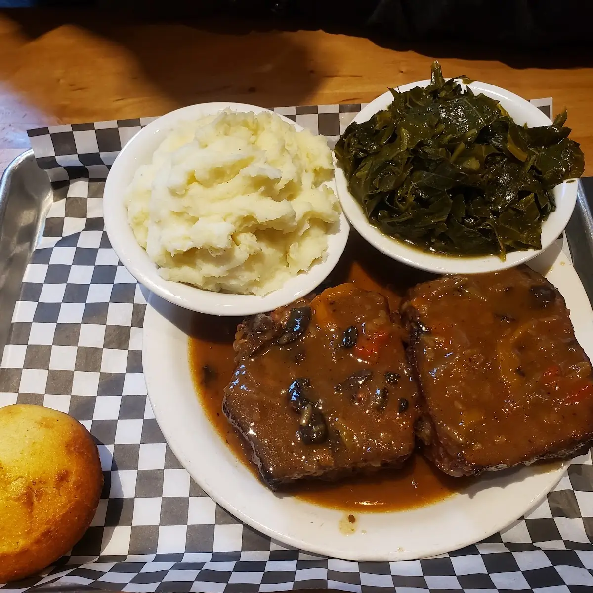 Meatloaf Mashed Potatoes Greens