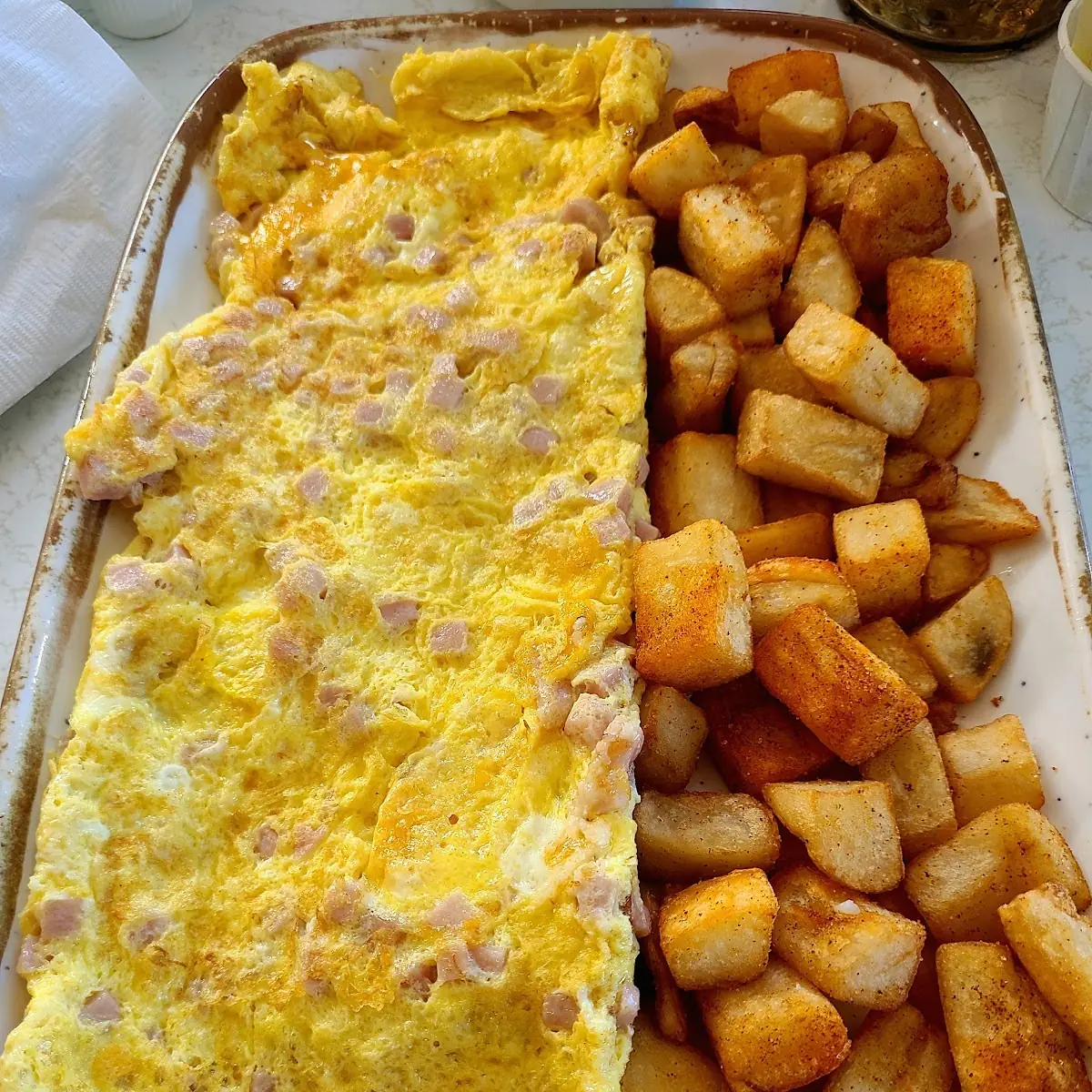 Cheese Omelet and Potatoes
