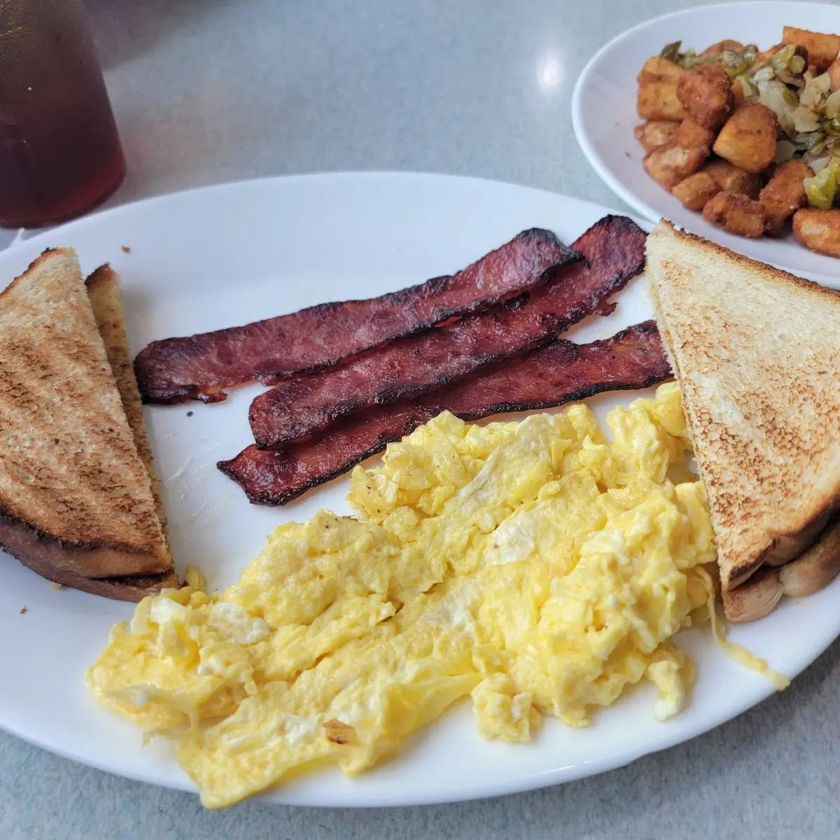 Turkey Bacon Eggs Anf Grits