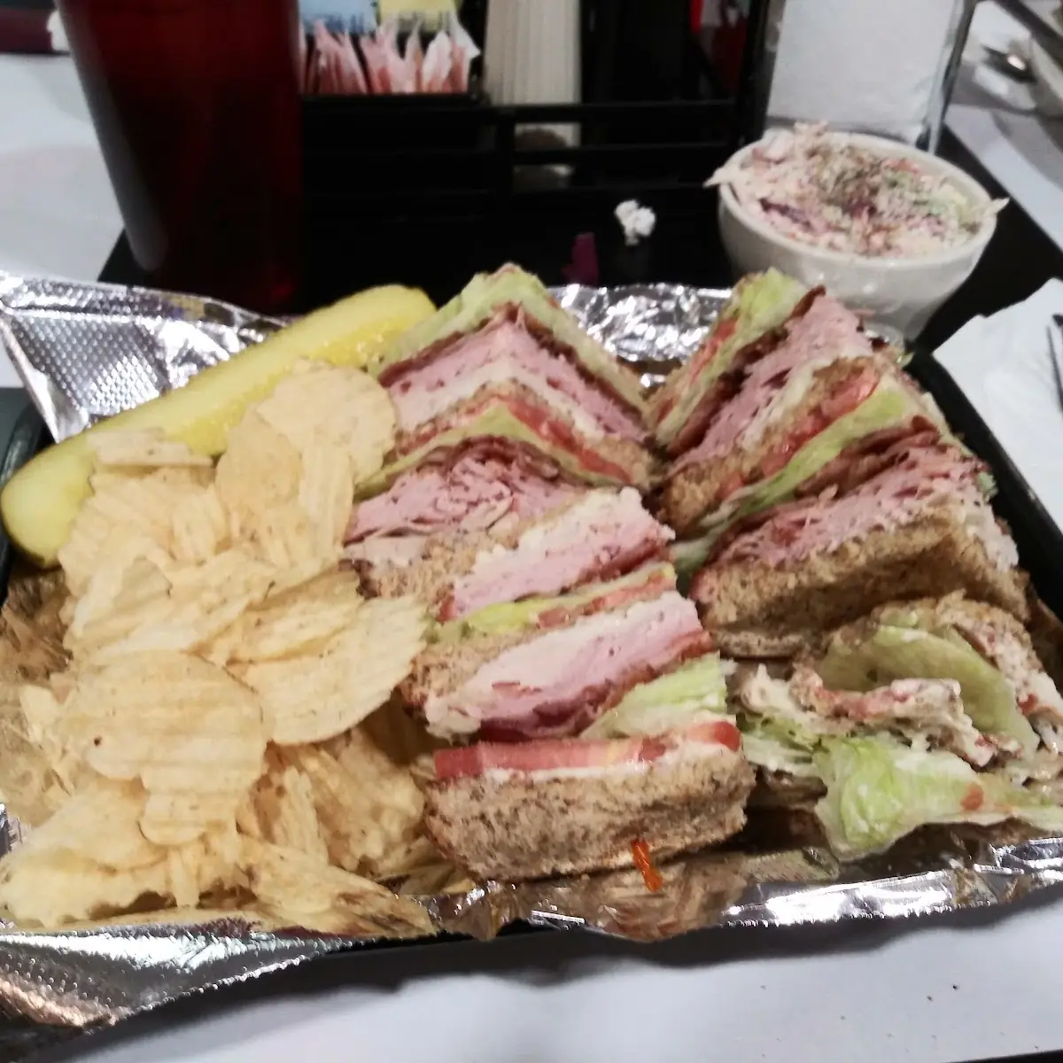 Ham and Turkey Club Sandwich