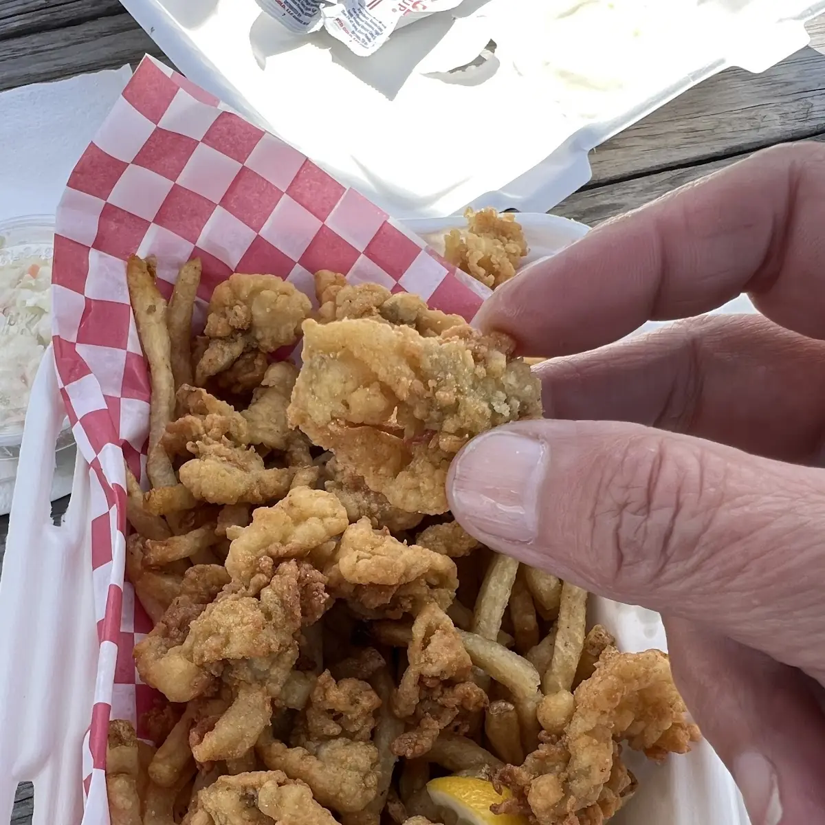 Fried Clams with French Fries
