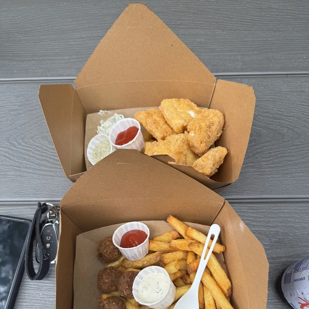 Atlantic Cod Fish and Chips and Falafel