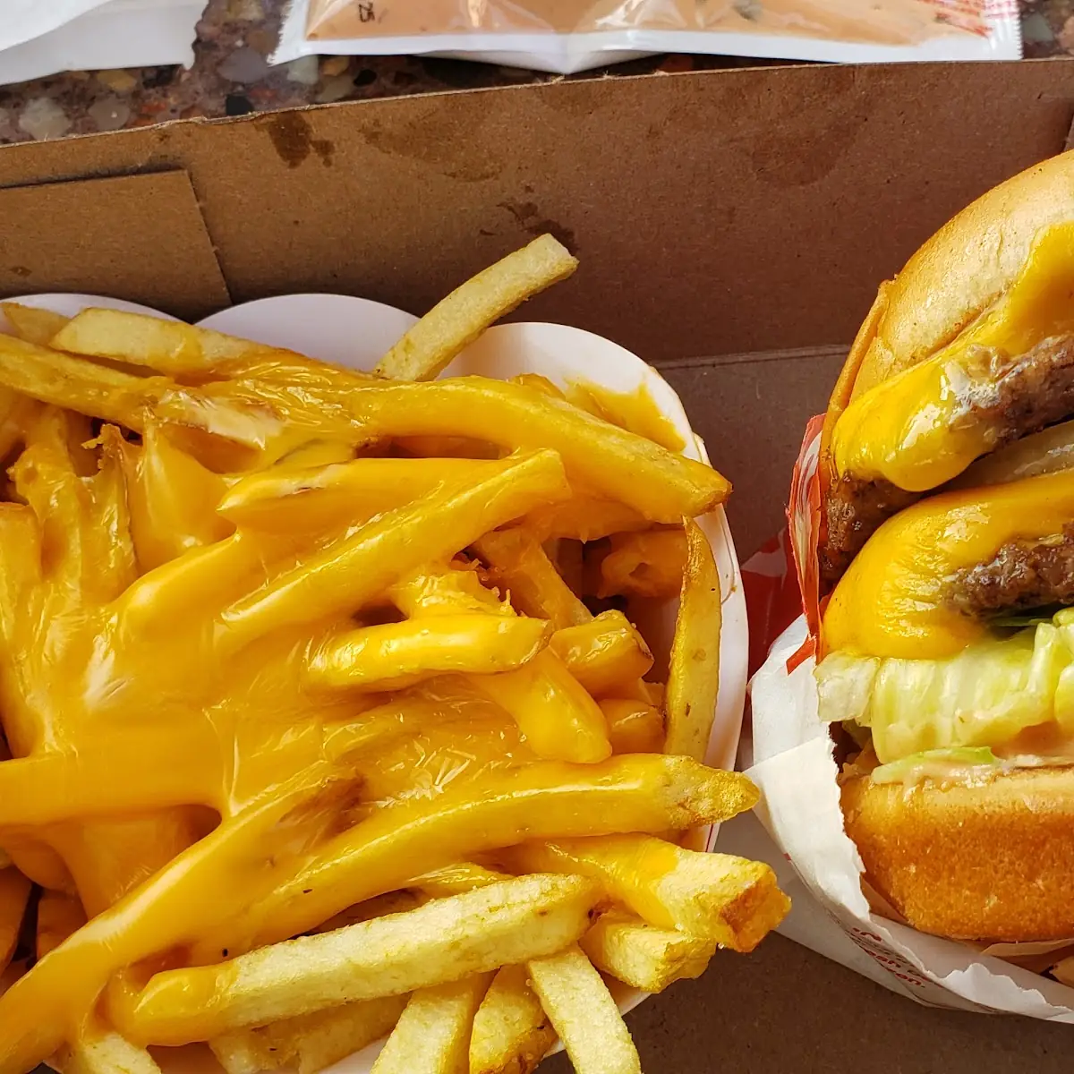 Double Cheeseburger and French Fries