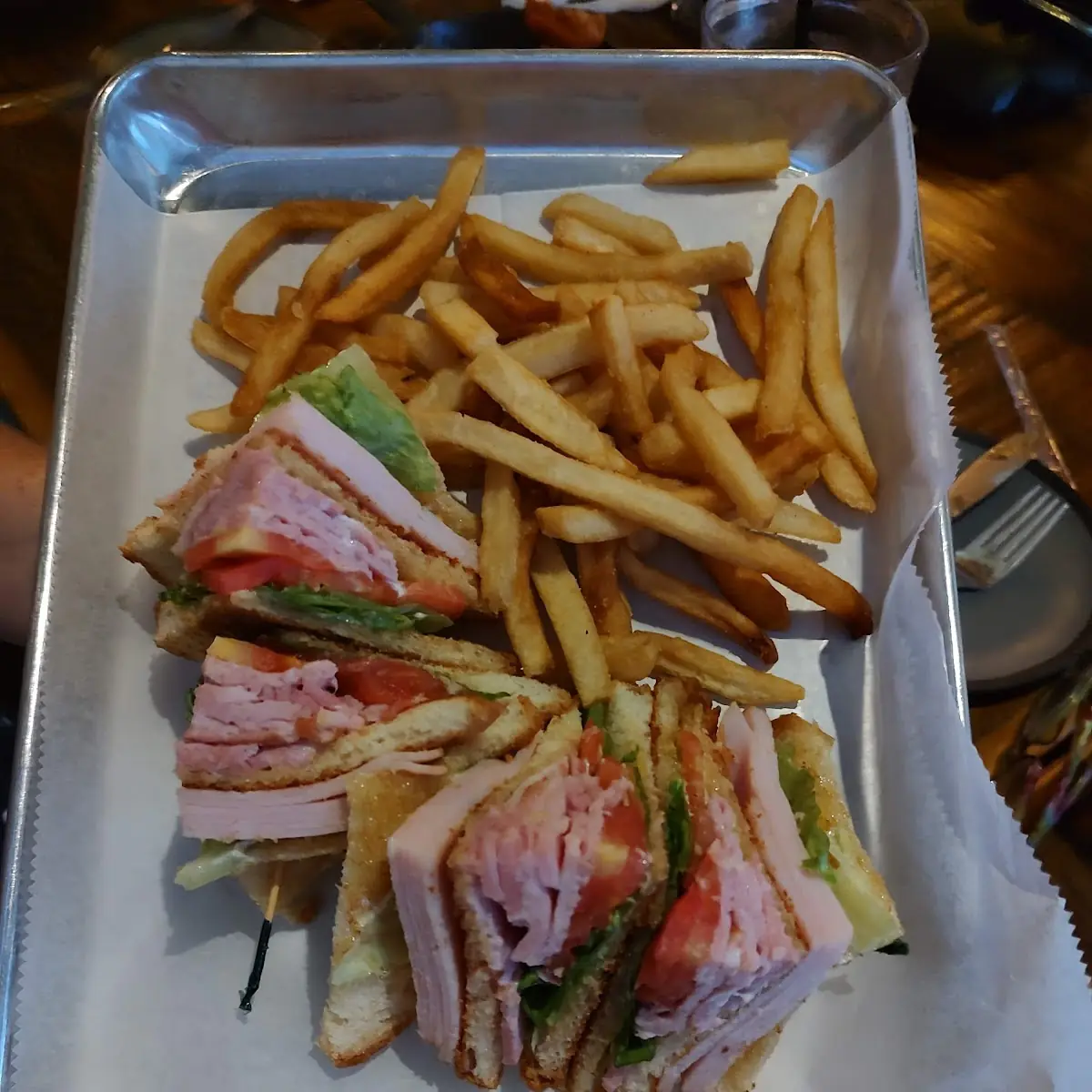 Club Sandwich and Fries