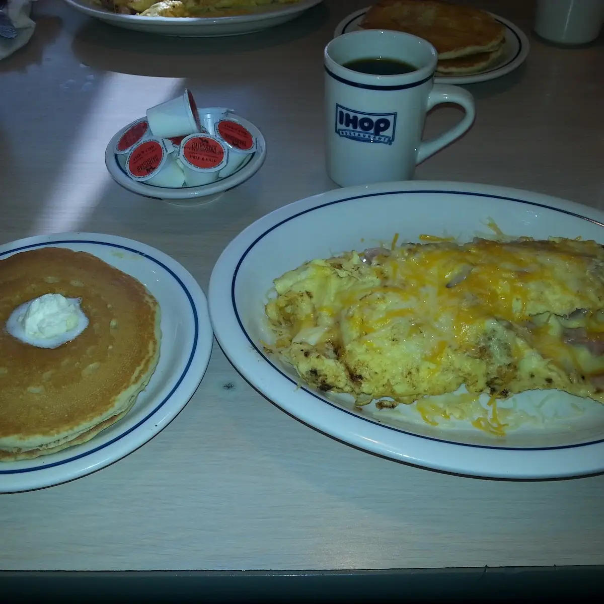 Ham & Cheese Omelet with Pancakes