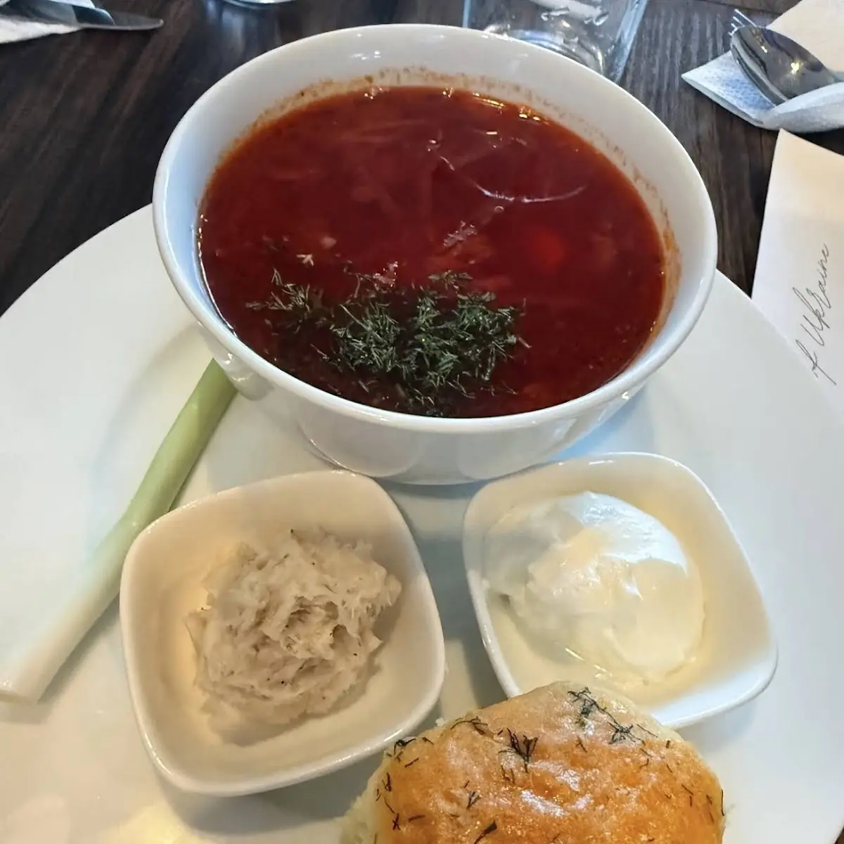 Beet Borscht with Sour Cream