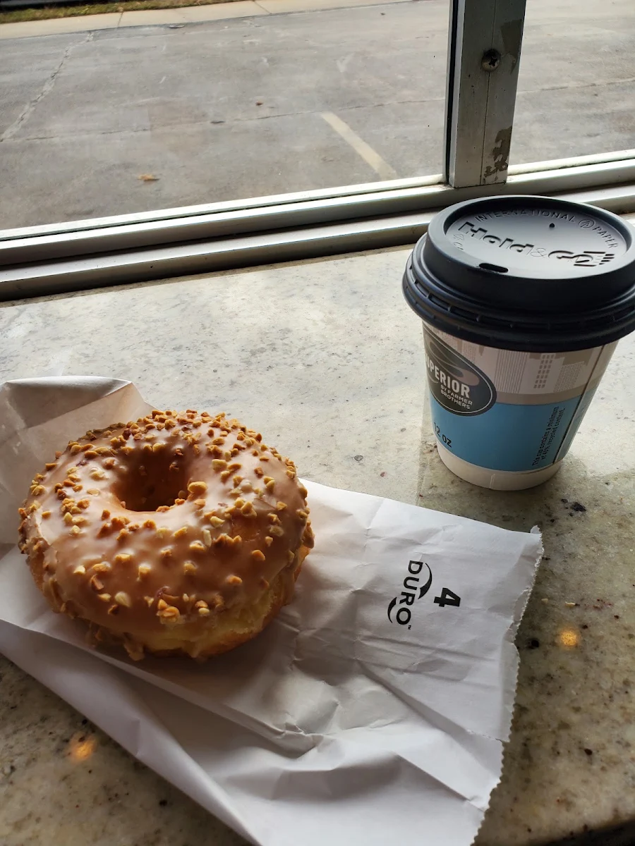 Maple Nut Yeast Donut and Small Coffee