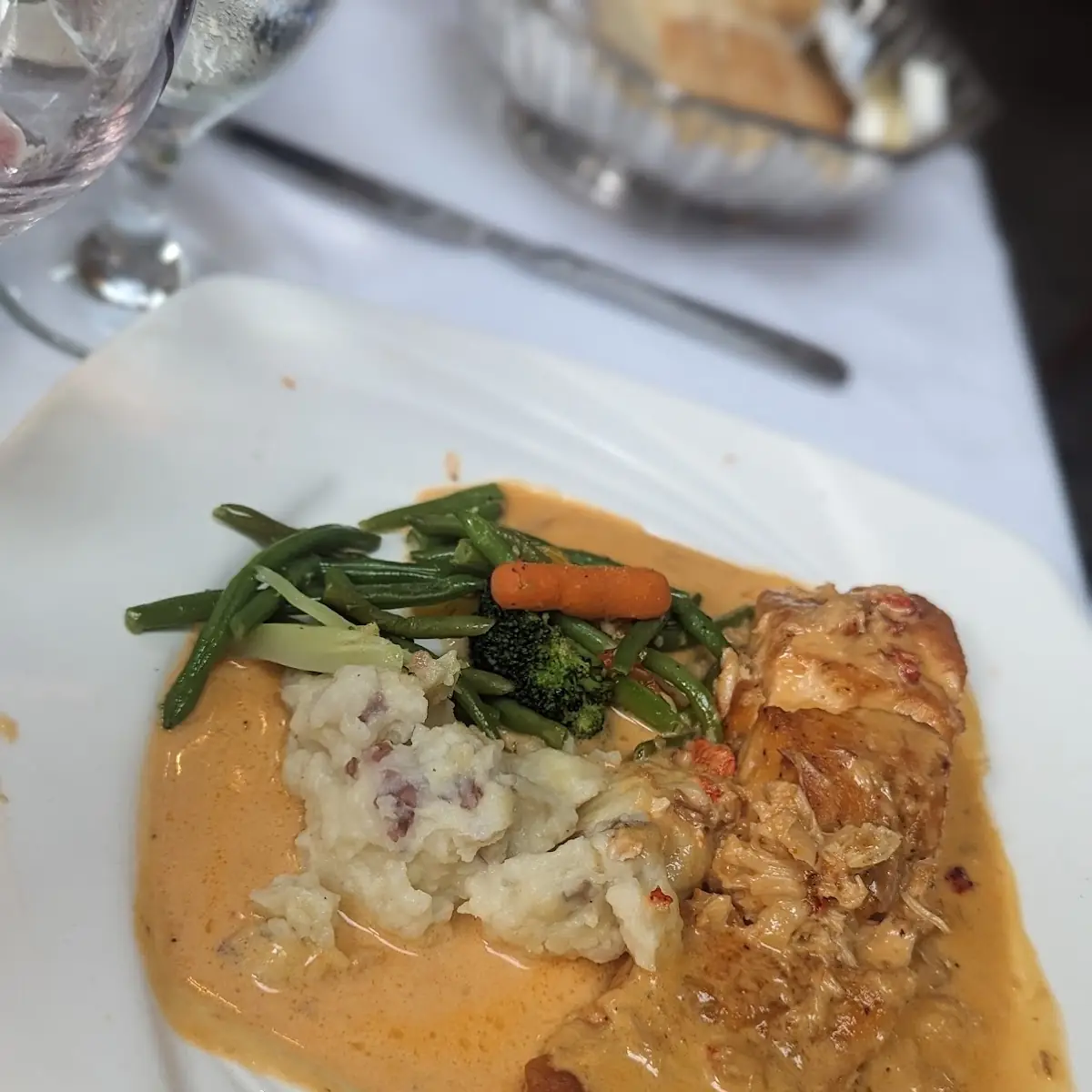 Salmon with Lobster Sauce