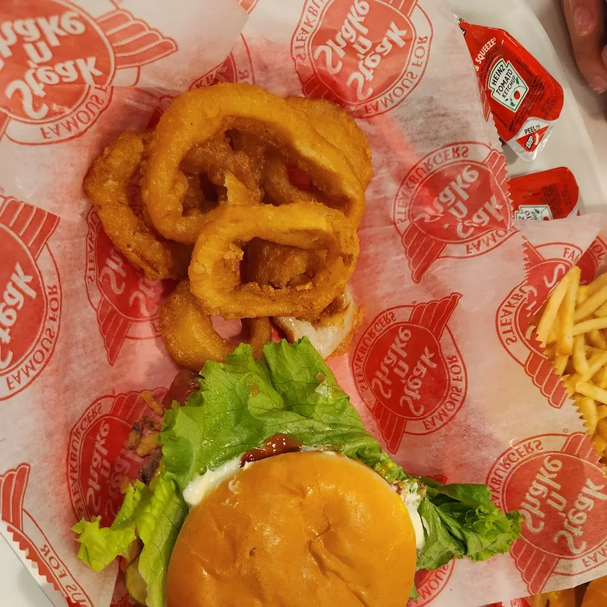 Double Cheeseburger and Fries with Cheese on Side