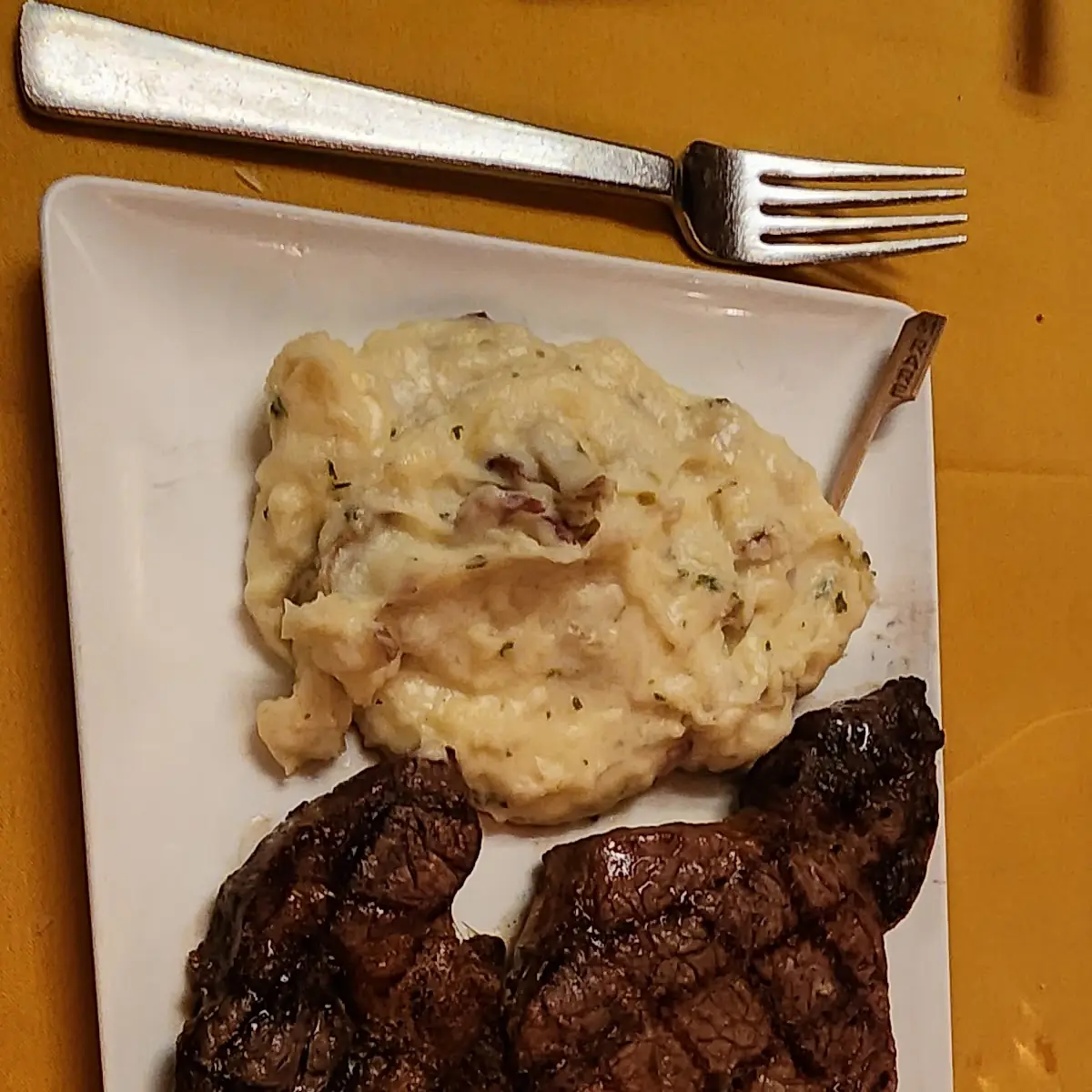 Ribeye Steak with Mashed Potatoes