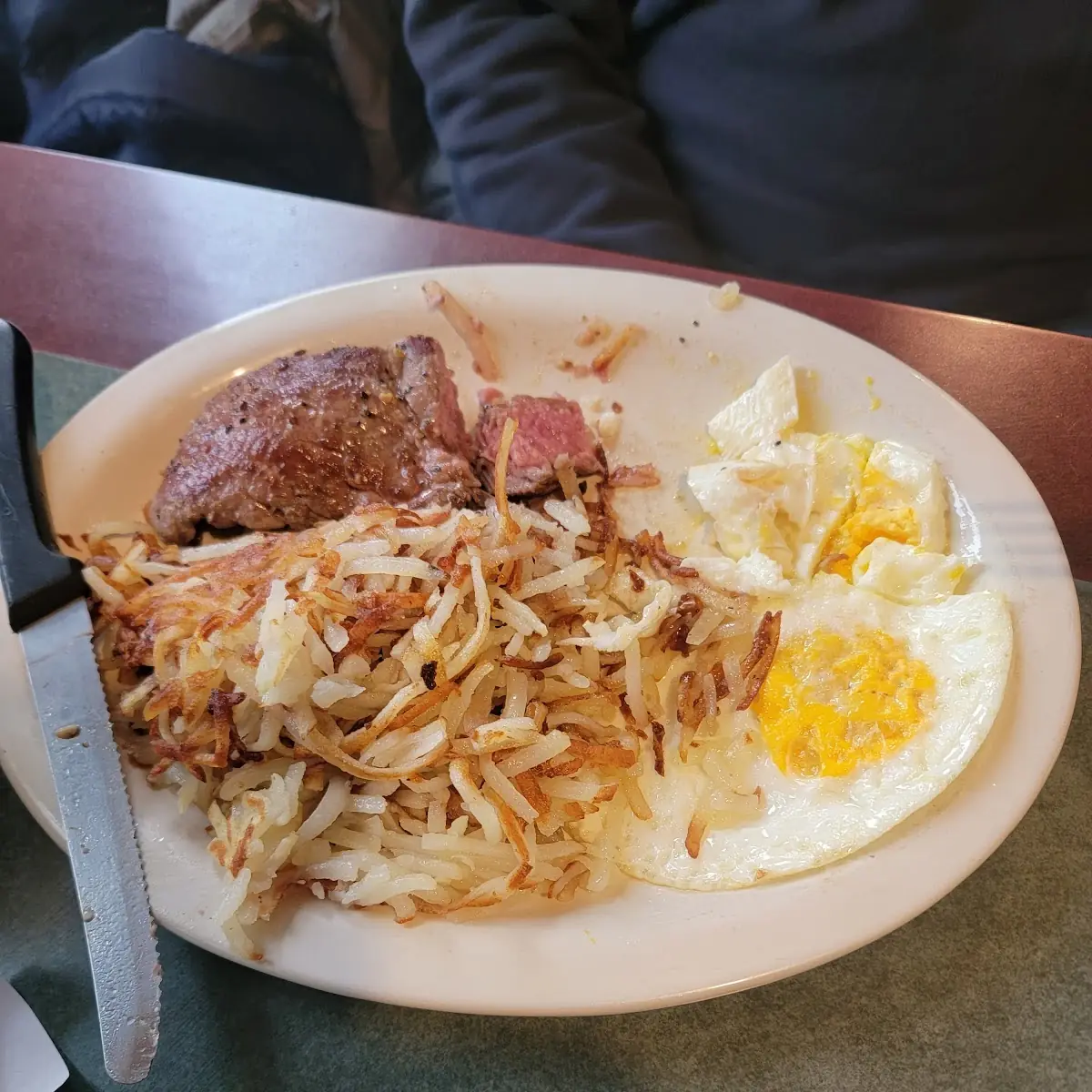 Steak Eggs an Hashbrowns