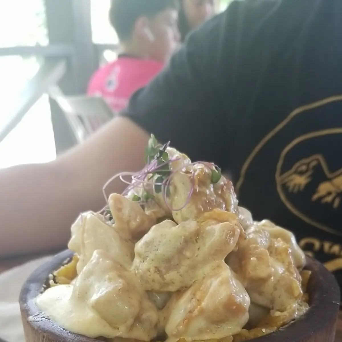 Mofongo Relleno Pollo Salsa de Queso
