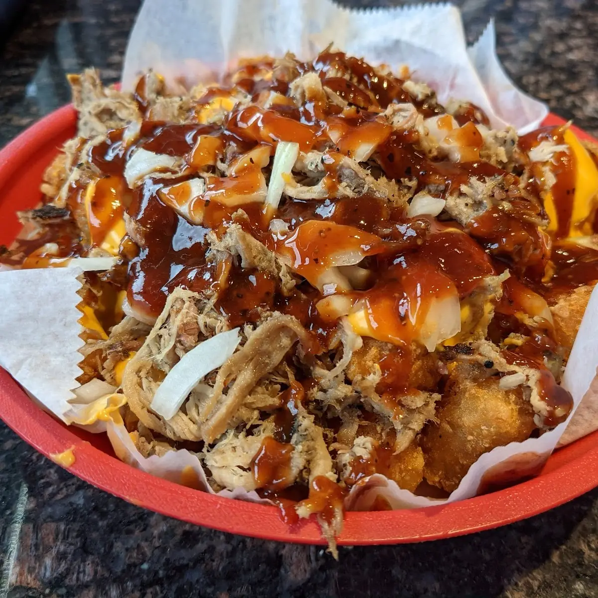 Loaded Tater Tots w BBQ