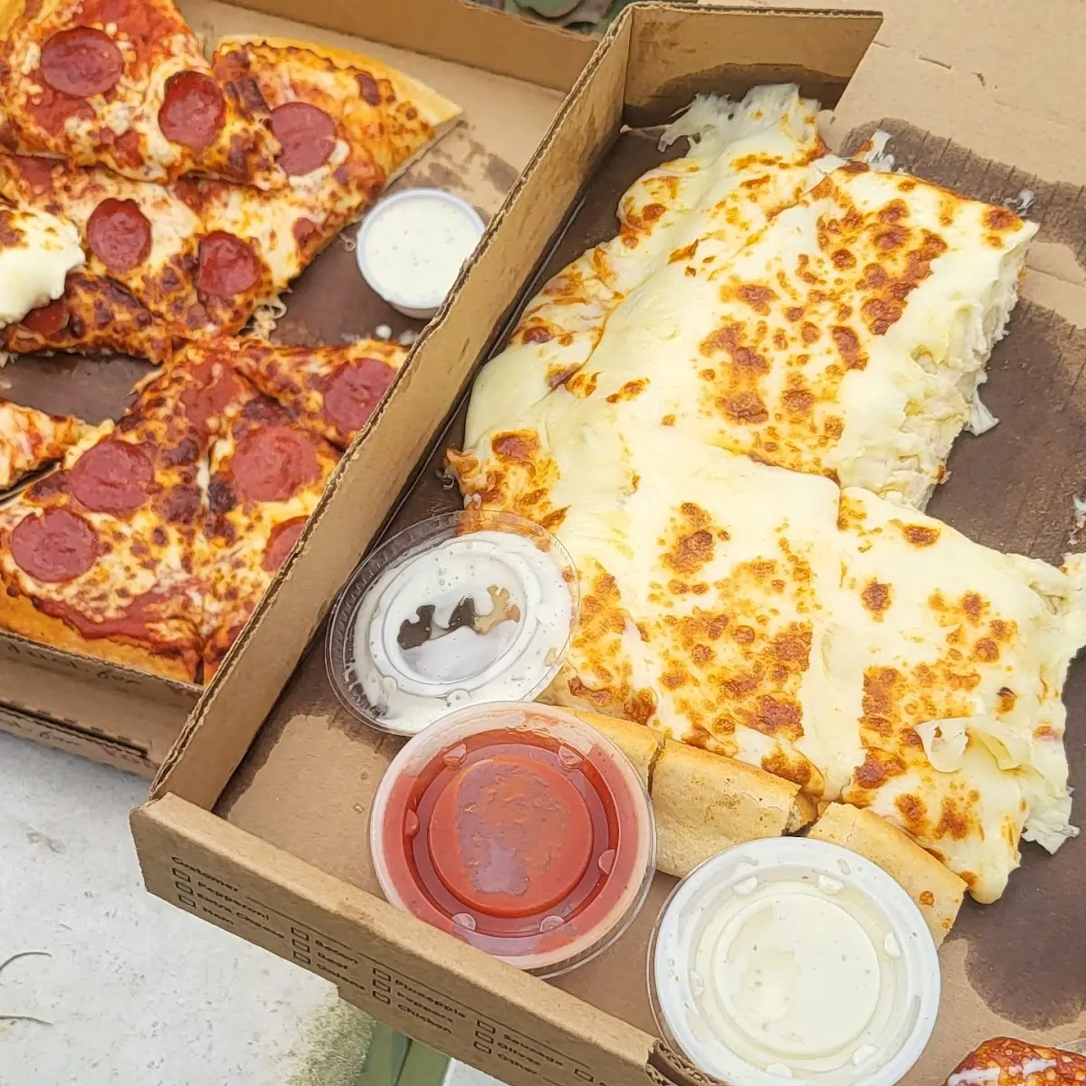 Pizza and Cheese Sticks