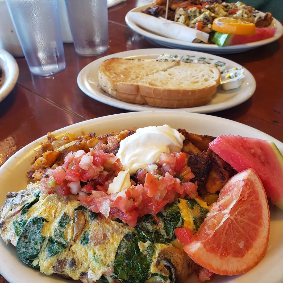 Apple Sausage Spinach Cheddar Cheese Omelet
