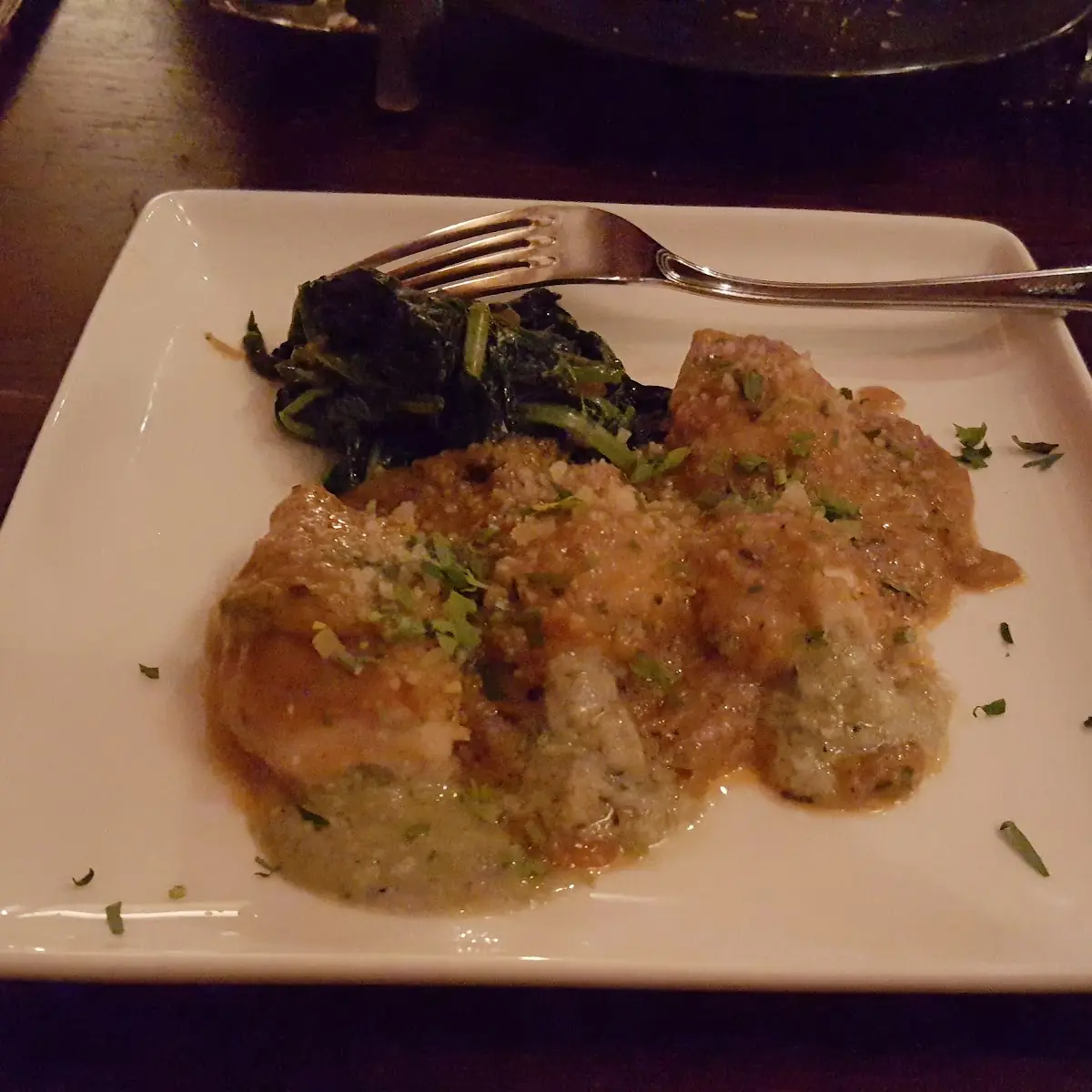 Stuffed Calamari with Sautéed Spinach