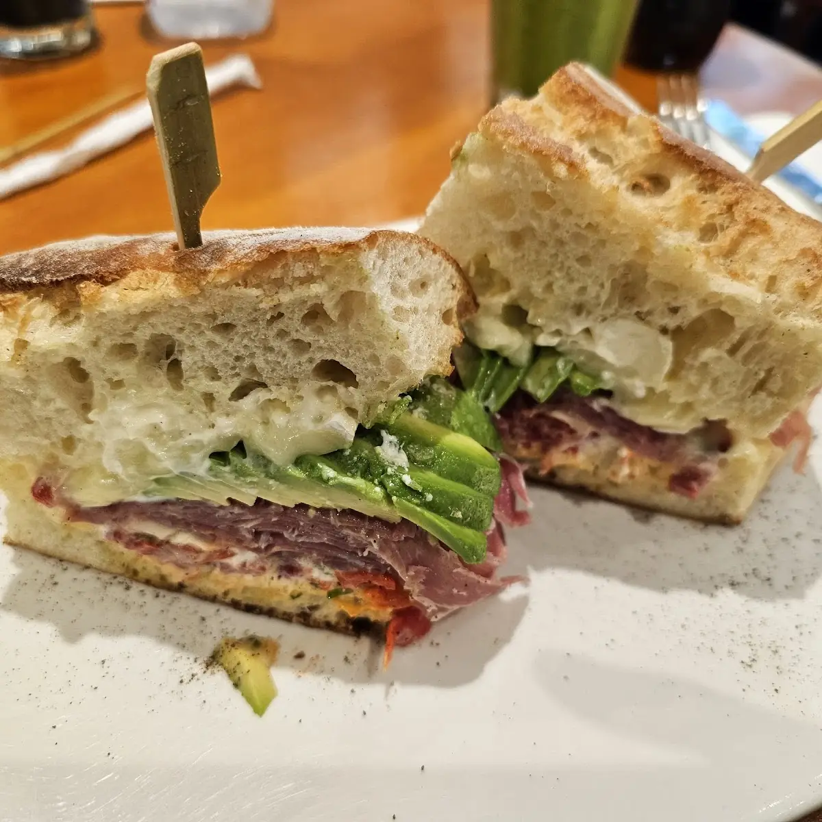 Cheddar Apple and Pastrami Sandwich
