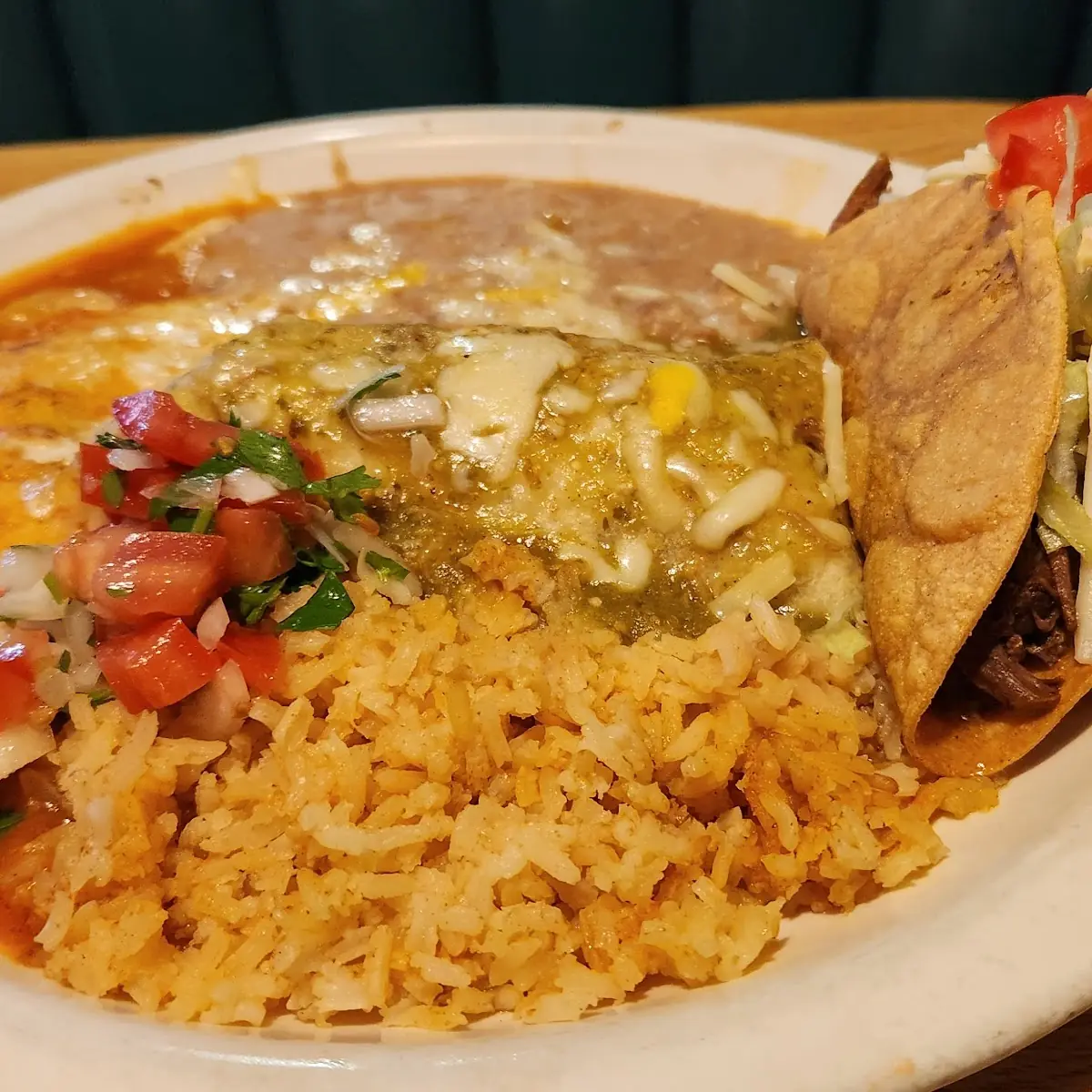 Taco Chili Relleno Enchiladas Combo