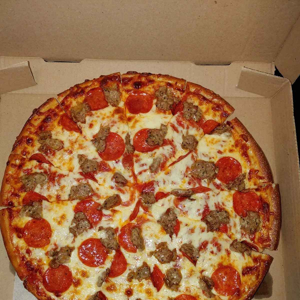 Pepperoni with Extra Sausage Pizza