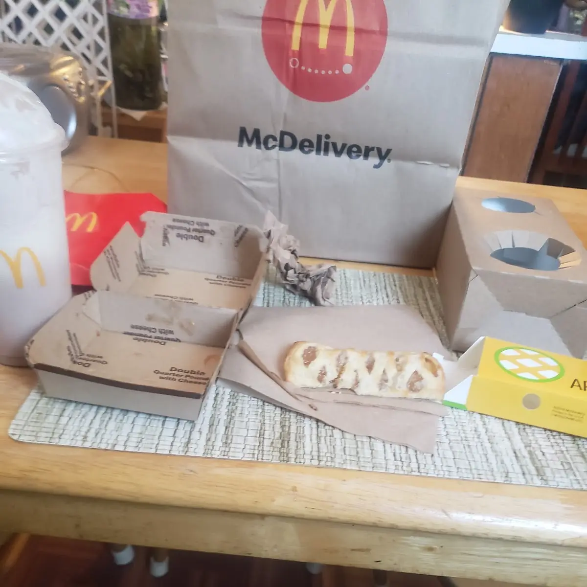 Large Double Quarter Pounder Meal with Chocolate Milkshake and Apple Pie